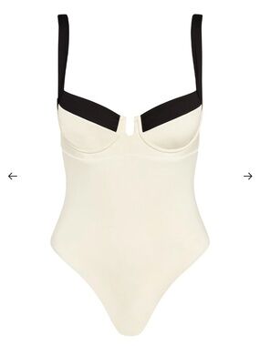 Monday Colorblock Ivory and Black One-Piece